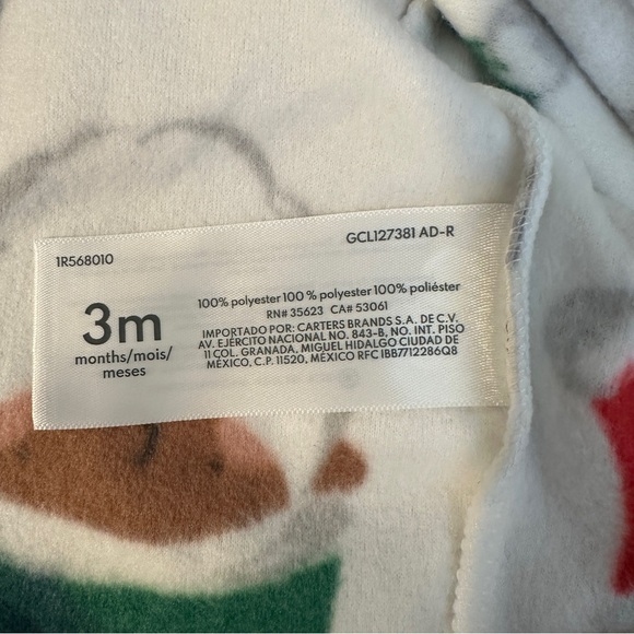 Carter's Baby 3 Months Christmas Cookies 2 Way Zip Up Fleece Sleep & Play NEW - Picture 4 of 4